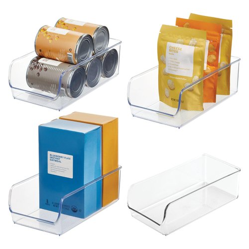 iDesign Pantry Bin for Kitchen or Cabinet Storage - Set of 4 - Clear