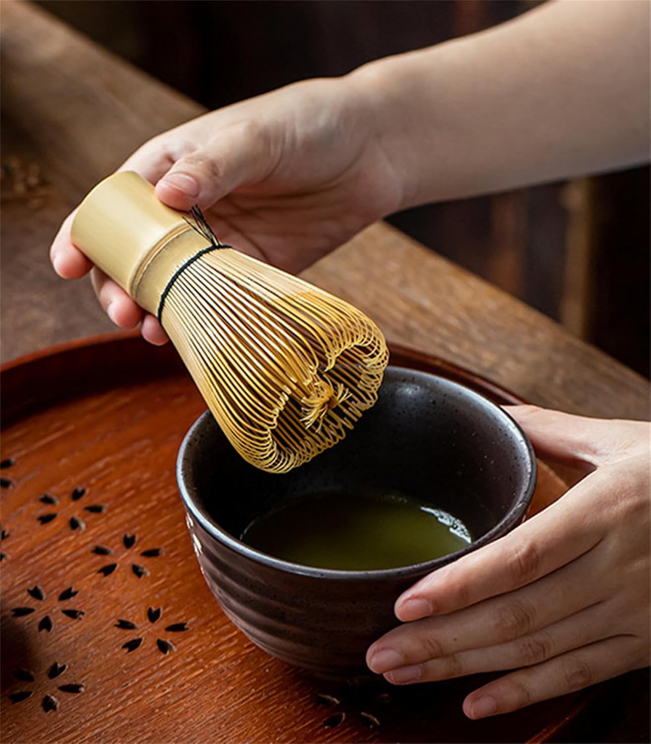 Matcha Whisk - Handcrafted Organic Bamboo Chasen for Authentic Tea Preparation | 100-Prong Stirrer