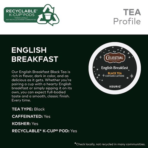 Celestial Seasonings® English Breakfast Tea Single-Serve K-Cup®, Carton Of 96