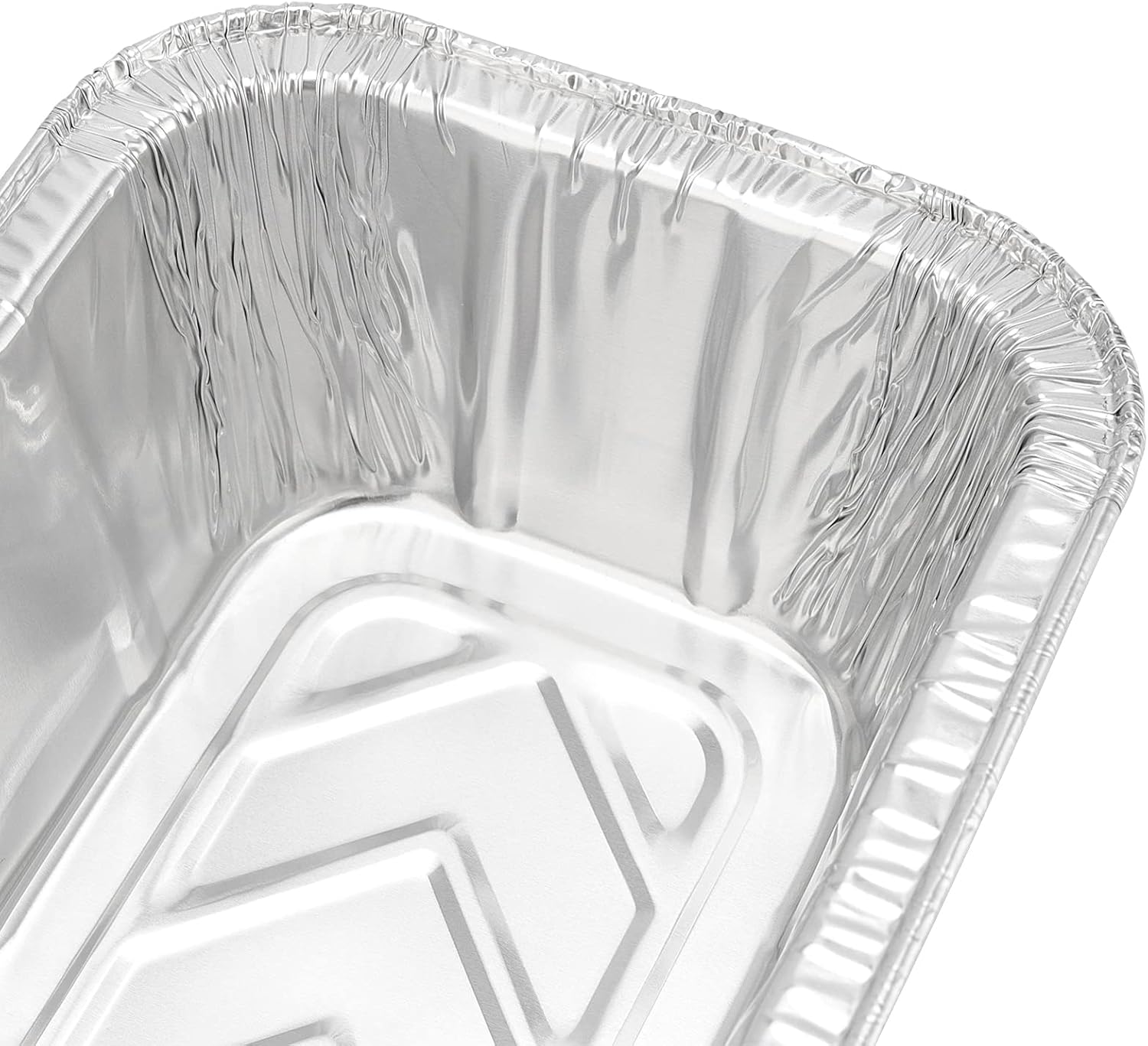 MANCHAP Foil Bread Baking Pans - 100 Pack Aluminum Trays for Food Storage | 8.6 x 4.5 x 2.4 Inch Silver
