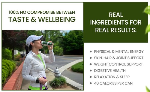 Athena's Glow Vitality Drink, Green Tea with Collagen & Magnesium, 100mg Natural Caffeine, 40 Calories, 12oz Cans, Superdrink Variety Pack (All 4 Flavors), 24-Pack