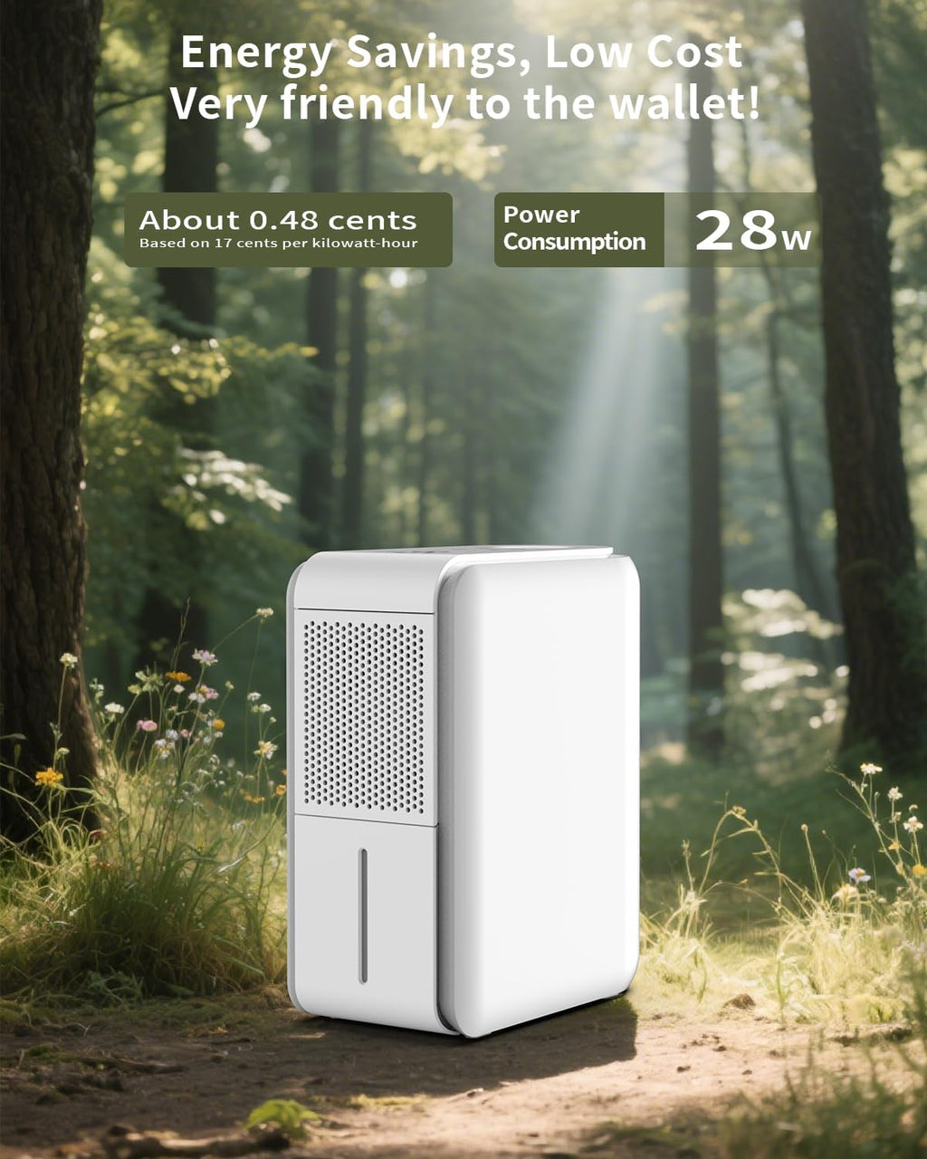 Skiennix 3-in-1 Dehumidifier, Humidifier & Aroma Diffuser - 39Oz, Quiet 27dB, Colorful Mist for Home/Bathroom/Basement (350 sq.ft)