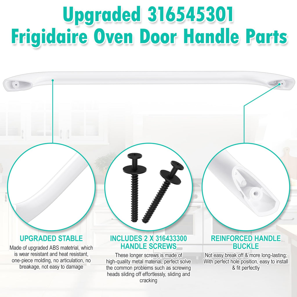 Upgraded 316545301 Oven Door Handle Replacement Compatible with Frigidaire Kenmore Crosley Stove Oven Handle Replacement 316020200 1614011 AP4527354 Range Oven Handle for Gas/Electric Range Stove