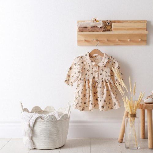 LemonRoad White Rope Basket Scalloped Woven Baskets 15.8"L x 15.8"w X13.8"h Cotton Storage Round Basket for Nursery Classroom Closet Blankets Storage Home Decor