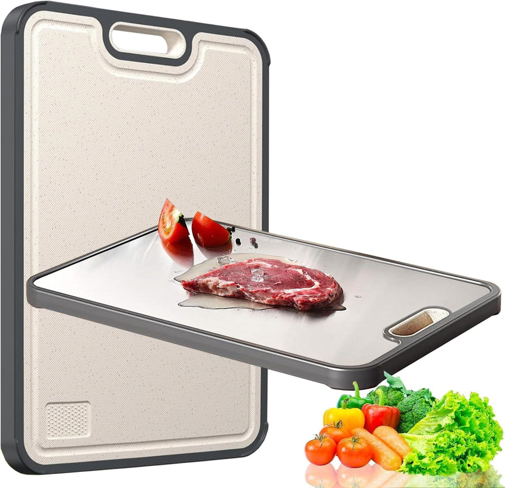 304 Stainless Steel Cutting Board by [Brand Name] - Non-Slip, Easy to Clean, Dishwasher Safe | 16 x 11 In