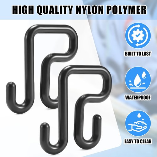 CroBlissful 8 Pcs Lineman Bucket Hooks 3 Inches Truck Blanket Hooks for Aerial Bucket Lip Tool Holders for All Seasons Lineman Accessories, Black 35lbs Working Load Limit