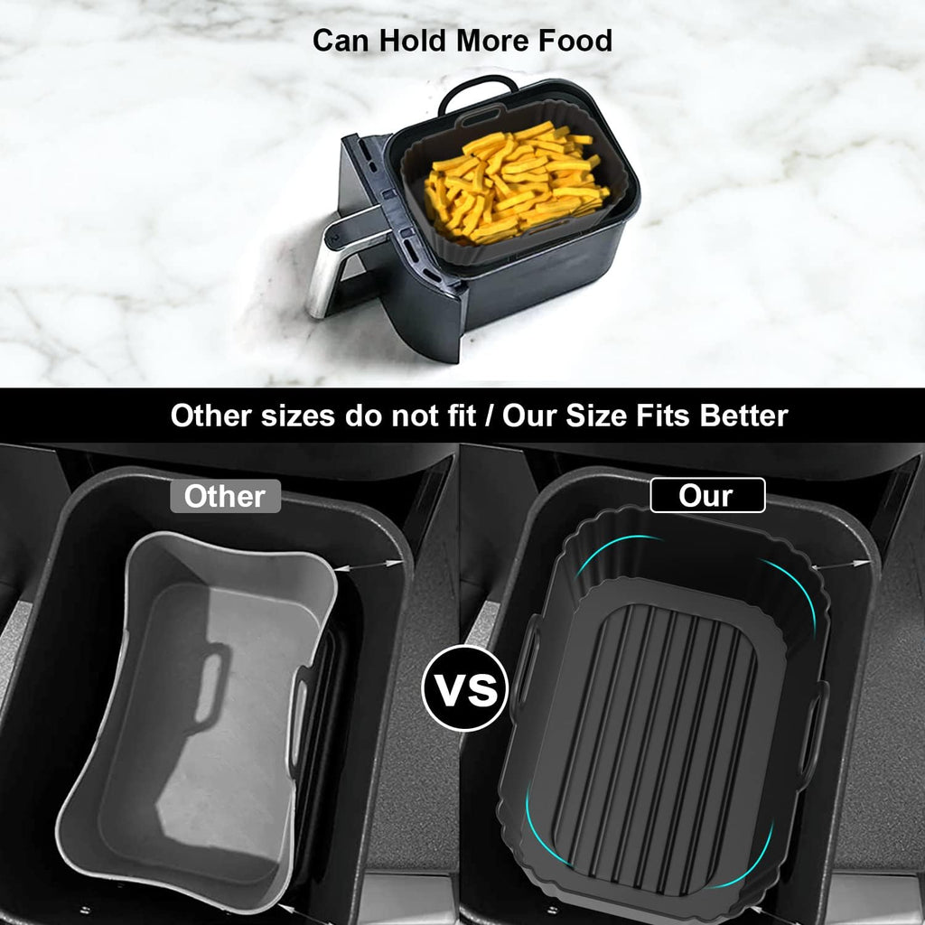 Skiennix Silicone Air Fryer Liners - Reusable 2-Pack for Ninja Foodi & 8-10QT Air Fryers