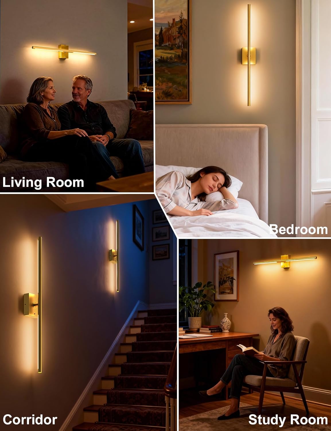 Skiennix Battery Operated Wall Sconces - 10000mAh Rechargeable LED Lights with Remote | 360° Rotation, 3000K-6000K for Bedroom & Living Room Decor