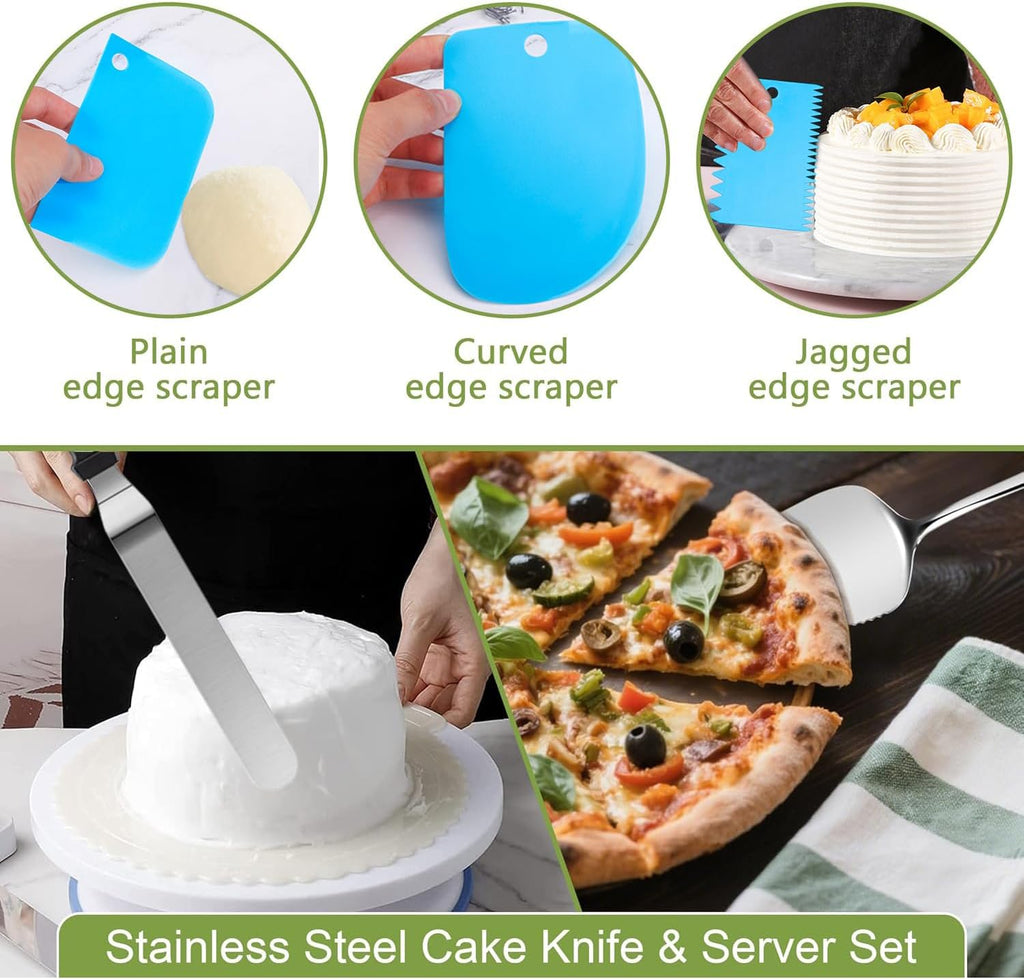 Regine Switzerland 168-Piece Cake Pan Set - Non-Stick Springform Pans (6, 8, 10 Inches) & Icing Tips