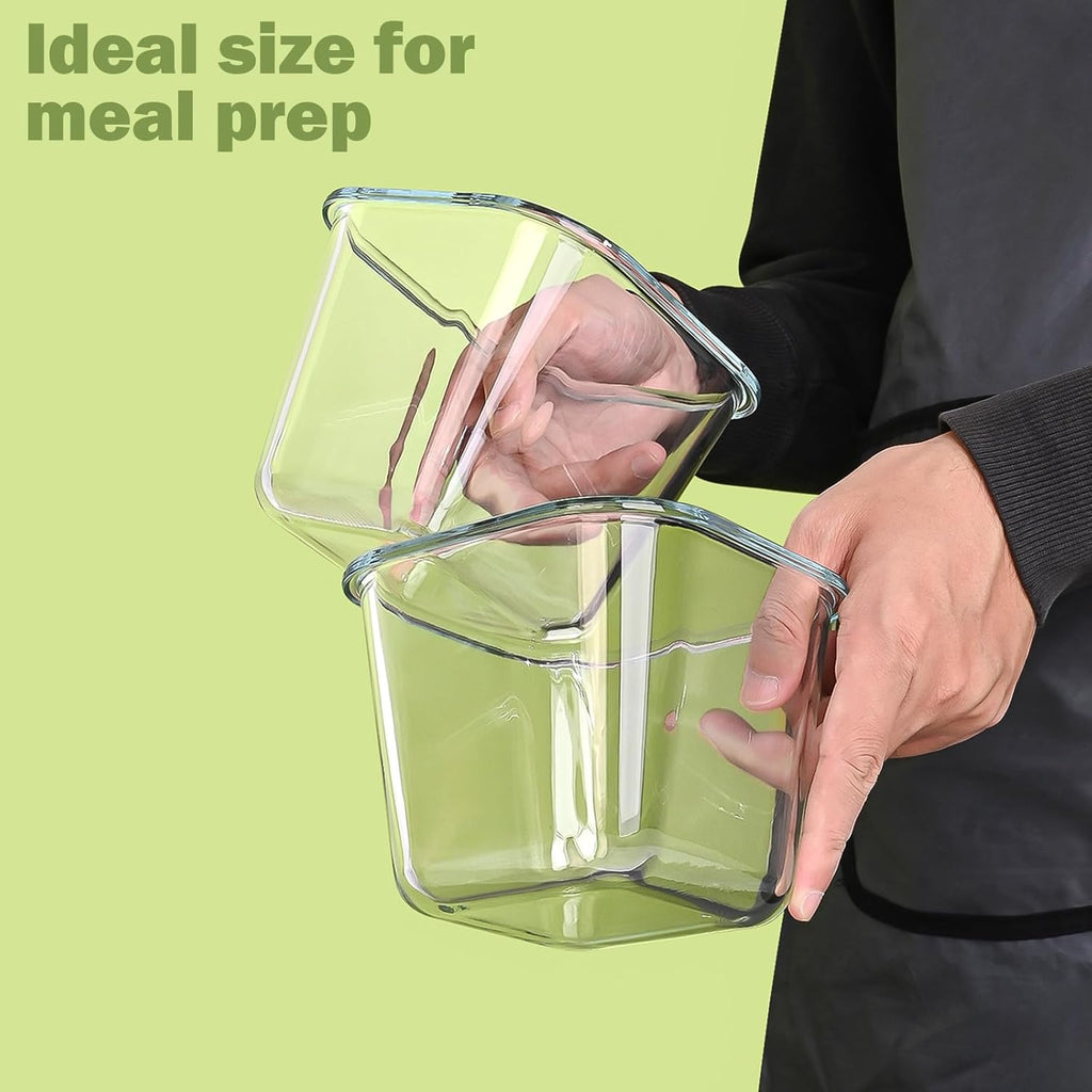 Regine Switzerland Glass Soup Containers - 32oz Borosilicate Storage with Lids, Airtight & Microwave Safe | 6 Pack