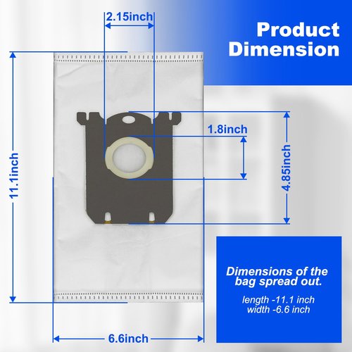 GULUANT 6 Pack Replacement Vacuum Bag for Electrolux Classic S-Style EL4100A EL4101A EL6986A EL6988E EL6988EZX 6990 6991 6992 6994 6996 5989 8985 6988 6989 CV-140 EL4200 EL7000 Vacuum Models