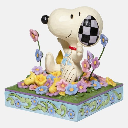 Enesco Peanuts by Jim Shore Snoopy in Flowers Figurine, 4.75 Inch, Multicolor