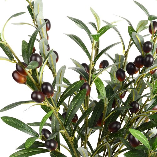 Antspirit 6pcs Artificial Plants Greenery Olive Branches Stems Fake Plants Green Leaves Fruits Branch Leaves for Home Office ndoor Outside DIY-Wreath Decor 28-Inch (6)