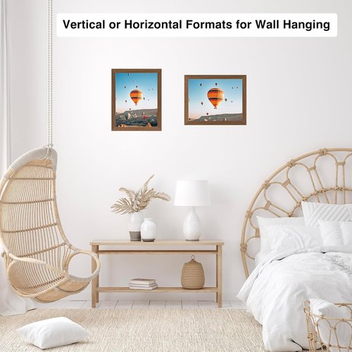 JCJMY 9x11 Picture Frame - Brown Wall Mount & Tabletop Display with Shatter-Resistant Plexiglass