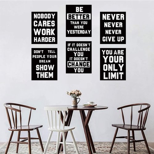 HOMANGA Motivational Wall Art | Inspirational Quotes Canvas Prints - Set of 6, 8x10 Inch Unframed