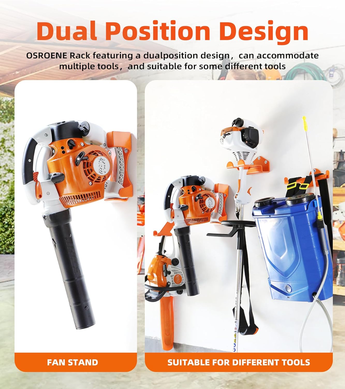 Skiennix Leaf Blower Holder - Durable Wall-Mounted Rack for Stihl BG-86 & SH86 | 1 Pack
