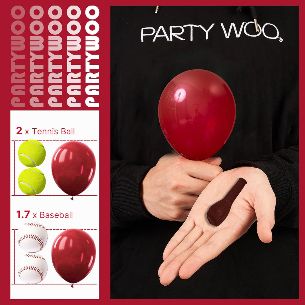 PartyWoo Burgundy Balloons - 50pcs 5-Inch Dark Chestnut Red Balloons for Graduation & Events