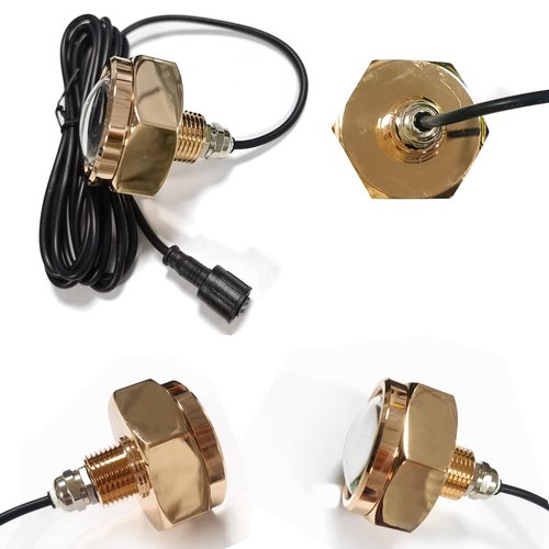 2Pcs RGB 1/2" NPT Boat Drain Plug Lights IP68 Waterproof Multi-color Marine Boat LED Light Underwater Trailer Lights with Wireless RF Remote APP Control