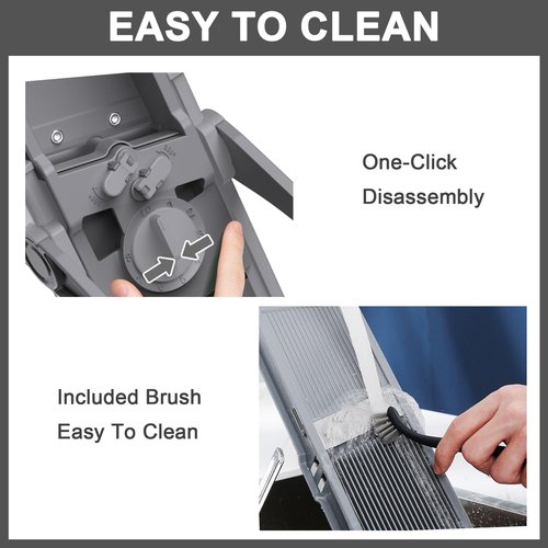 Jonscook All-in-1 Upgraded Safe Mandoline Slicer for Kitchen, with Handheld Spiralizer, Food Chopper with Container, Thickness Adjustable Vegetable Chopper, Potato French Fry Cutter (High-grade Gray)