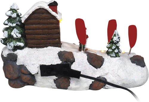 Christmas Village Tabletop Ski Down The Mountain - Pre-Lit Winter Snow Scene - Perfect Holiday Home Décor