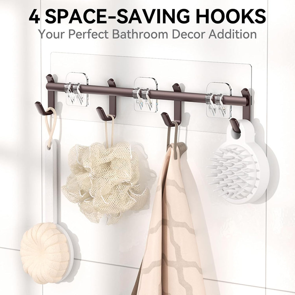 YASONIC Shower Caddy - 6 Pack Large Capacity Organizer with Soap Holder & 12 Hooks | Rustproof Bronze XL