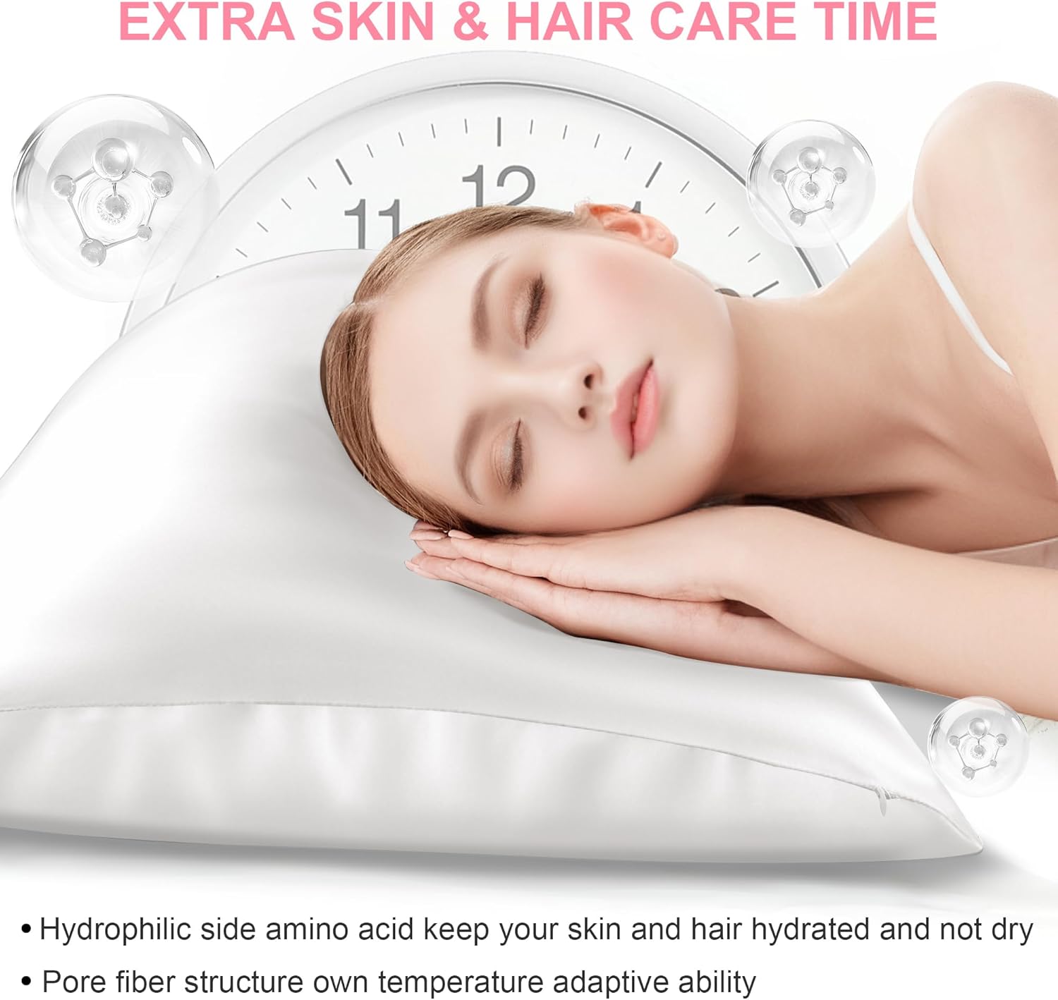 Skiennix Mulberry Silk Pillowcases - King Size Set of 2 for Hair & Skin | Soft, Breathable Ivory