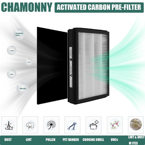 CHAMONNY IAF-H-100A Idylis A Replacement Filter Size A, Compatible with Filtrete FAP-C01-A and IDYLIS AC-2119, IAP-10-100, IAPC-40-140, IAP-10-150 Air Purifier, 2 H13 True HEPA Filters + 4 Pre-filters