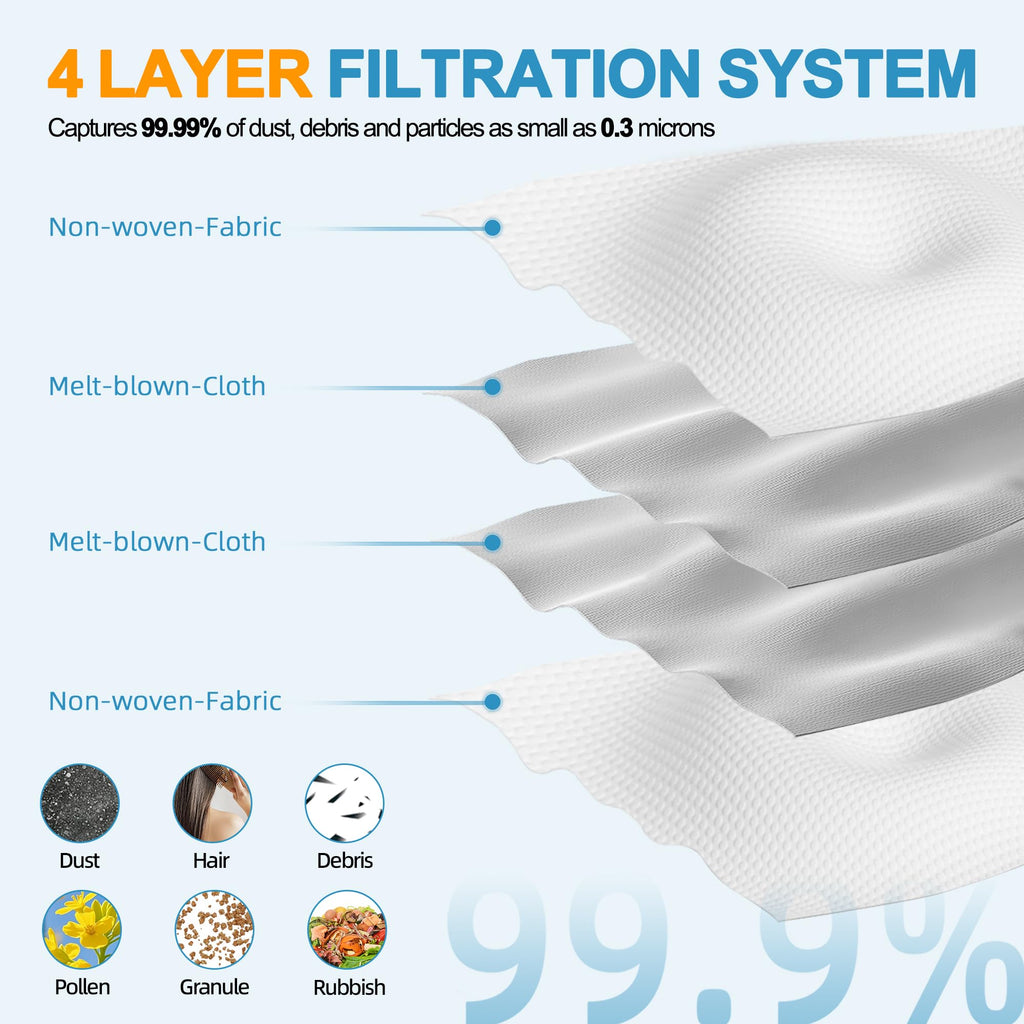 14 Packs Vacuum Dust Bag Compatible with Dreame L10 Ultra / L10s Ultra / L20 Ultra / L30 Ultra / X20 Pro / X20 Pro Plus Robot Vacuum, 3L Large Capacity Auto-Seal Replacement Bag Accessories Set