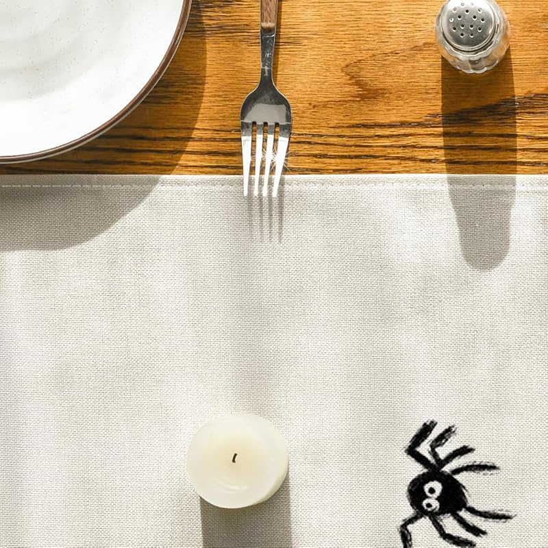 Beige 13x72 Inch Artoid Mode Halloween Table Runner - 210 GSM, Polyester