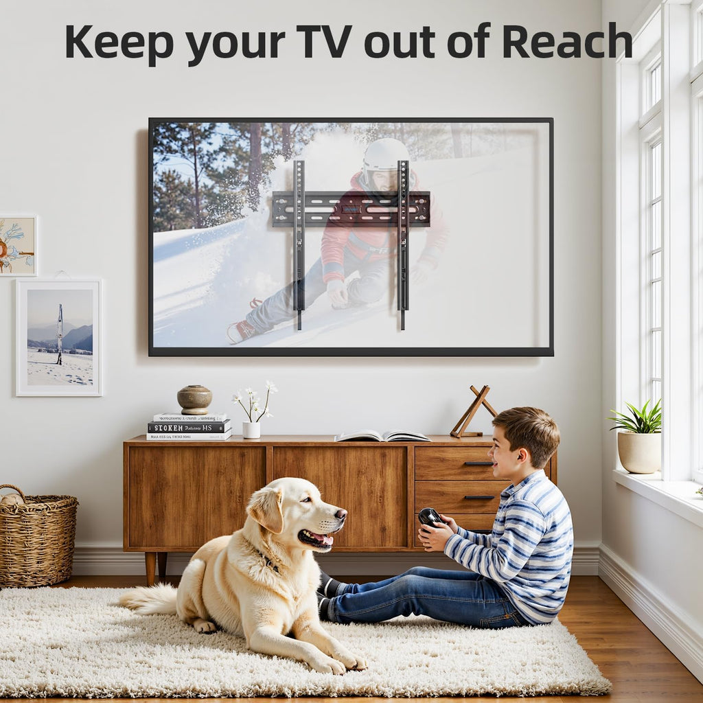 USX STAR Fixed TV Wall Mount - Ultra Slim Design for 26-60 Inch Screens | Quick Release Lock, Max VESA 400x400mm, Holds Up to 99 lbs