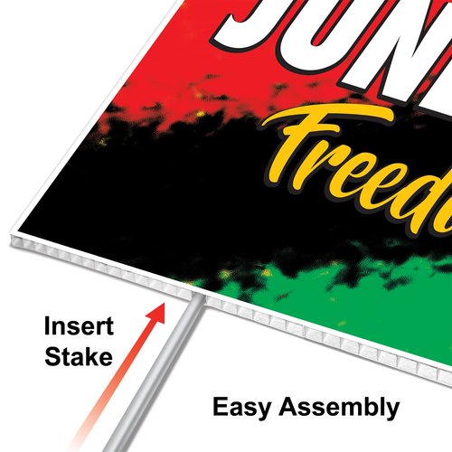 Beistle Corrugated Plastic Outdoor Juneteenth Yard Sign Lawn Décor With Metal Stake for June 19th Independence Freedom Day Black History Party Decorations
