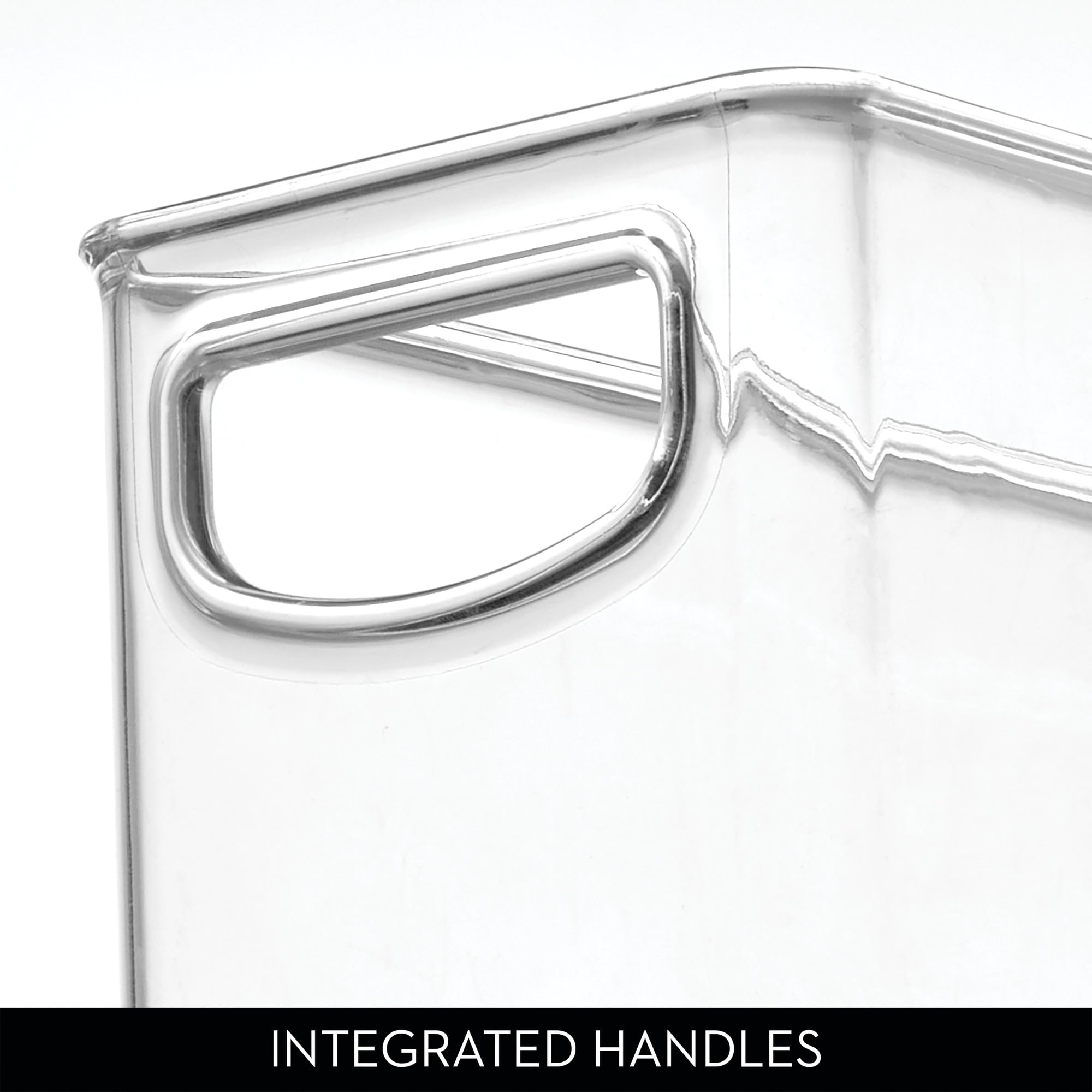 iDesign Small Stackable Storage Bins with Handles, Set of 4, Clear