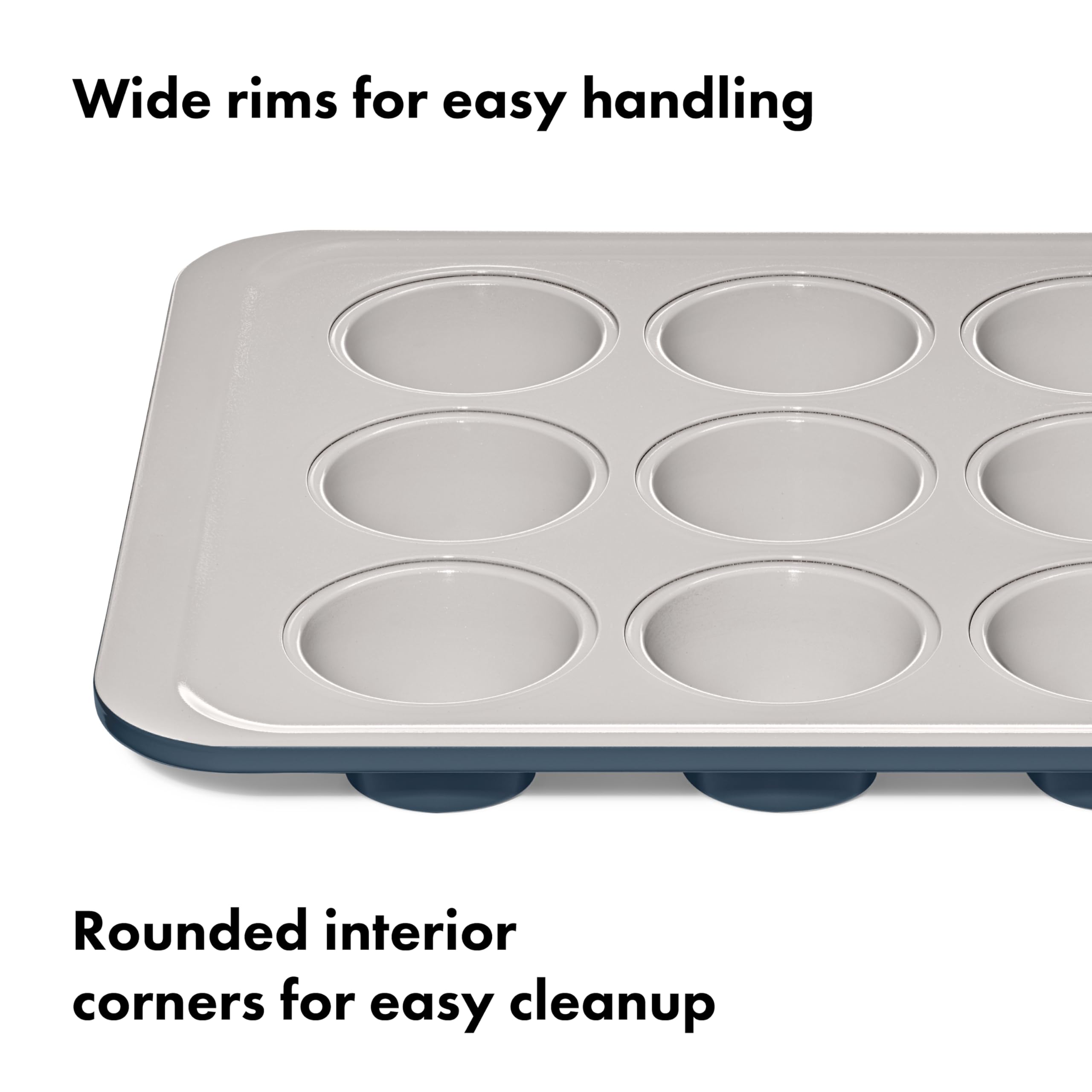 OXO Good Grips Non-Stick Pro Ceramic Coated Metal Bakeware 12 Cup Muffin Pan – Storm Blue