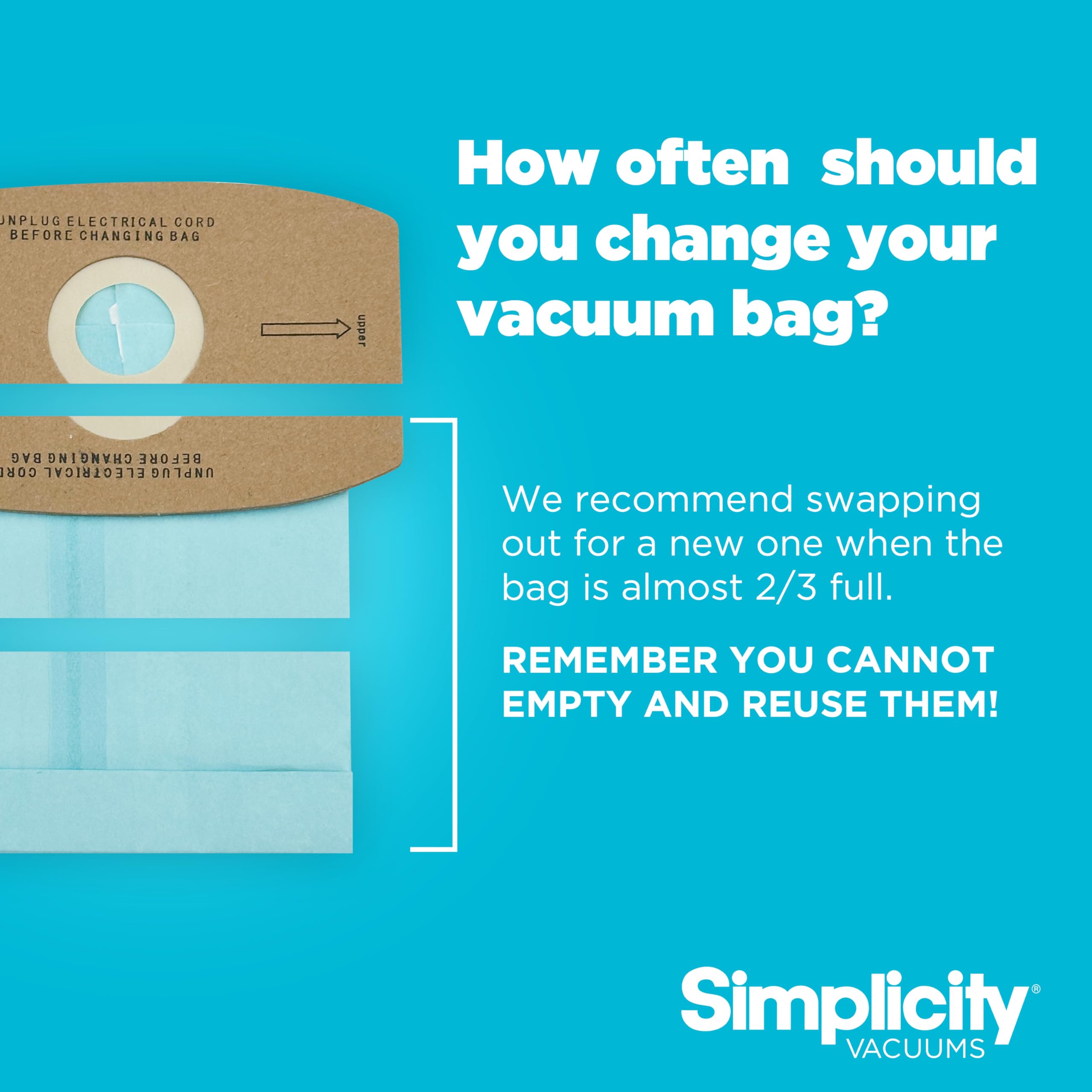 Simplicity Vacuum Bags SS-6 Type S, Sport 6 bags