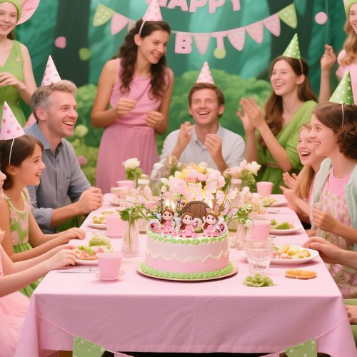 Kigley 38 Pcs Fairy Cake Toppers Garden Topper Fairy Cake Decoration Pink Mushroom Butterfly Flowers Dessert Decoration for Birthday Baby Shower Party Favors