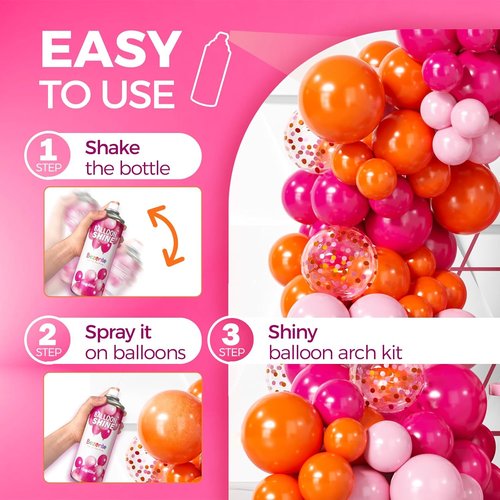 Bezente Balloon Shine Spray - 15 oz Waterproof, Long-Lasting High Shine for Party Decorations