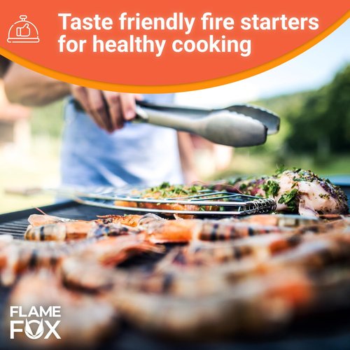 Flamefox Fire Cubes 96pcs - Quick Lighting Fire Starter for Fireplace, Wood Stove, BBQ, Camping - Easy Ignition, Long & Clean Burning, Weather Resistant Fire Lighter
