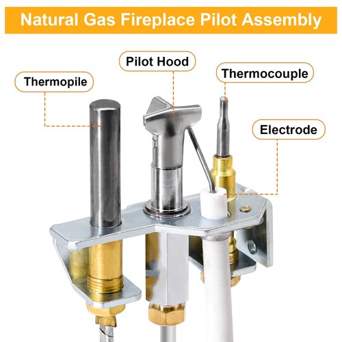 Criditpid 4021-732 Natural Gas (NG) Pilot Assembly for Heatilator GNDC33 GNDC36 GNDC30 GCDC60 GNBC36, Quadrafire, Heat-n-Glo Fireplace, 25660 Pilot Assembly Replacement with Thermopile, Thermocouple