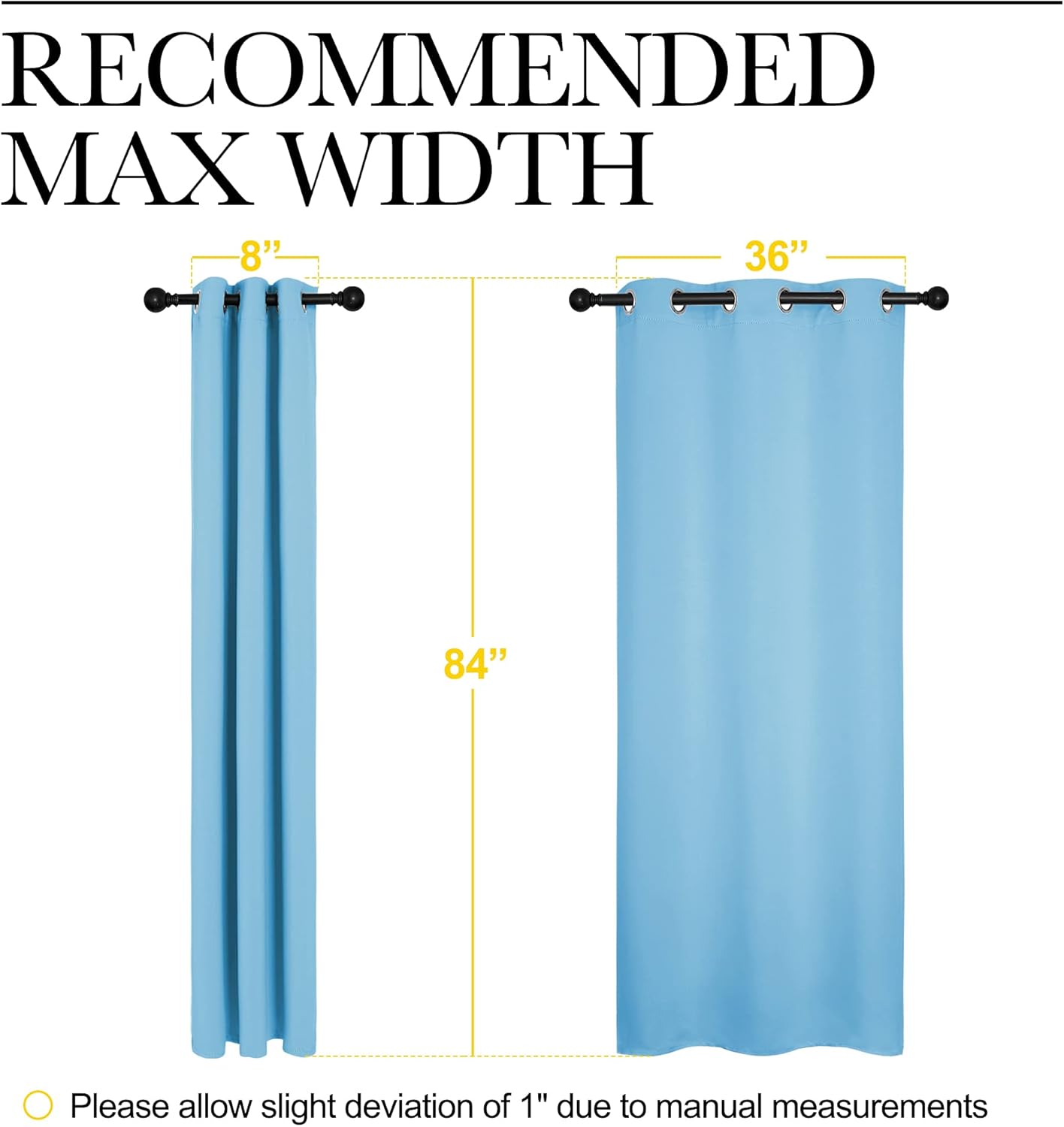 NICETOWN Blackout Window Curtains - Triple Weave Thermal Insulation | Double Panels, 42" x 84", Blue
