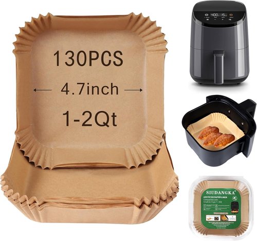 COSORI Mini Air Fryer Liners - 130 PCS Disposable Parchment Paper Baking Sheets for 2.1 Qt Air Fryer
