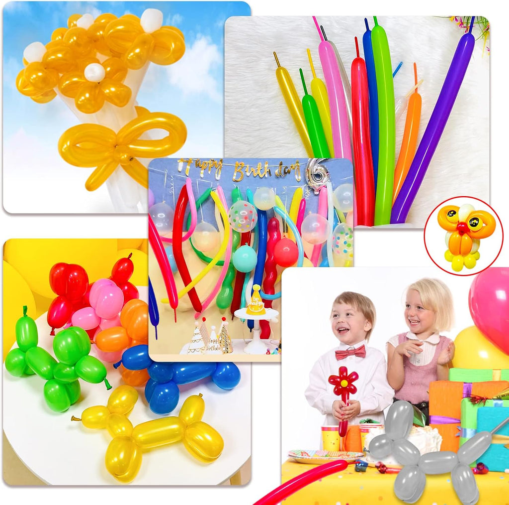 Skiennix 100 Pcs Skinny Silver Balloons - Perfect for Weddings & Birthday Parties