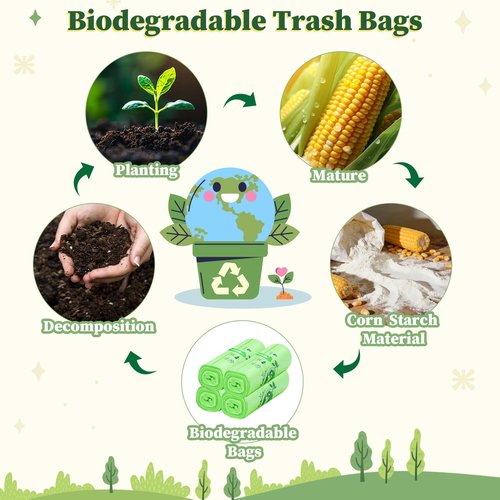 Vosyinm Small Trash Bags 1.2 Gallon, 120 Count Bathroom Garbage Bags, Compost Bin Liners for 1-2 Gallon Trash Can, Small Trash Bags Bathroom Strong and Tough for Kitchen Office