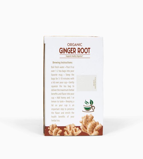 Lifestyle Awareness Organic Ginger Root Tea, Caffeine Free, 20 Count (Pack of 6), Packaging May Vary