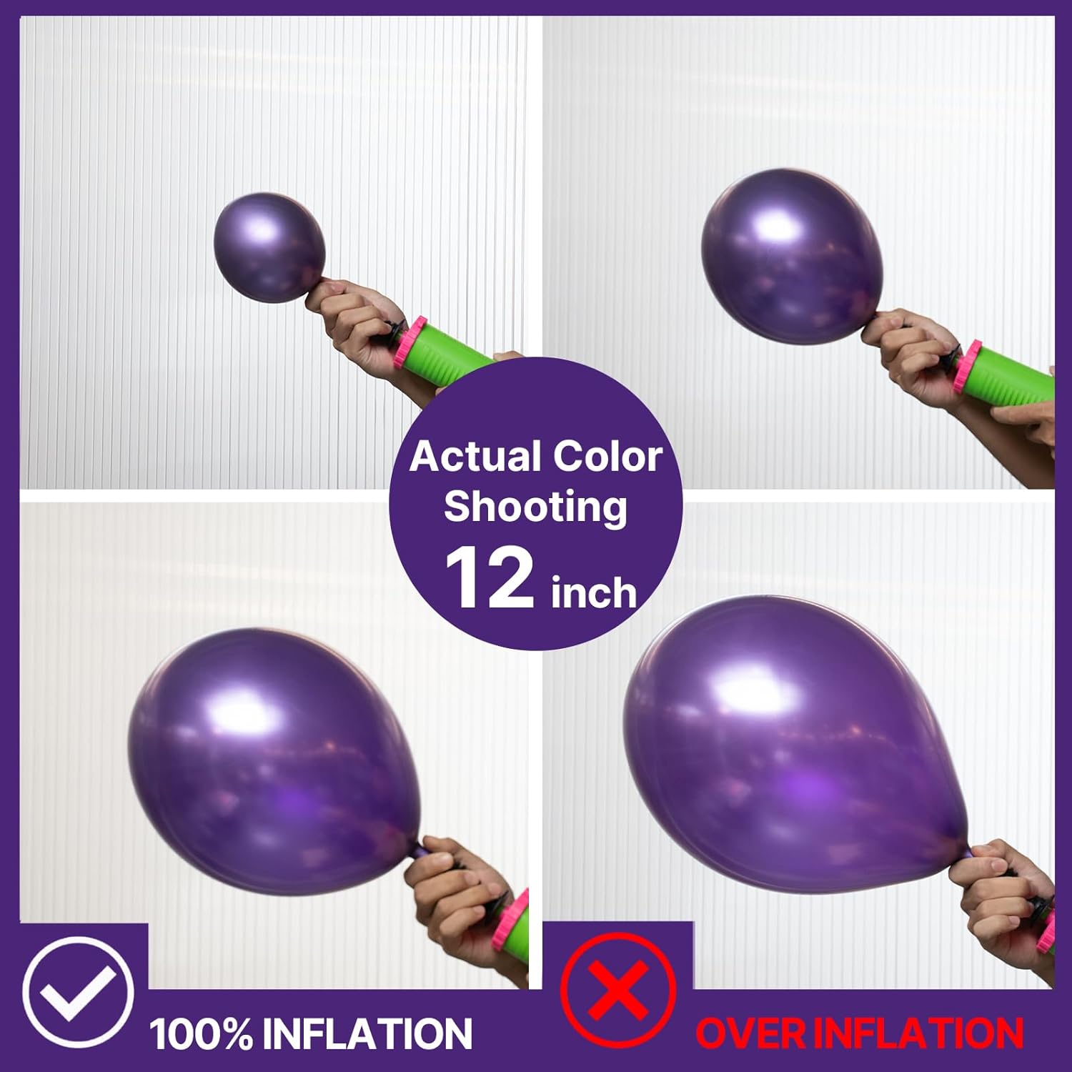 PartyWoo Metallic Purple Balloons - 140-Piece Chrome Balloon Arch Kit for Graduation, Wedding & Birthday Decor