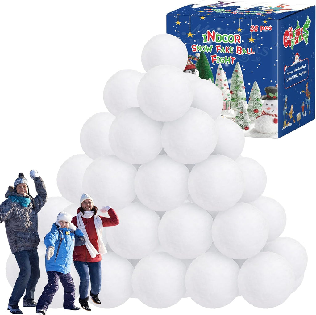 Skiennix 36 PCS Plush Snow Balls - Soft Indoor Snowball Fight Set for Kids | Perfect for Winter Fun