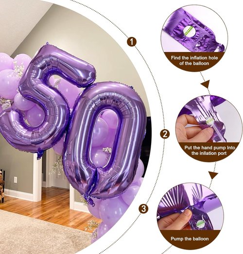 40 Inch Purple Number Balloon - Glamorous 40th Birthday Party Decoration for Men & Women