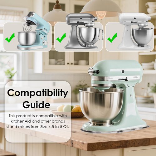 Baemin Thickened Acrylic Mixer Slider (Compatible with KitchenAid Mixer) (Slider for 4.5-5QT Stand Mixer) (Mixers Accessories) Sturdy Heavy-Duty Mixer Slider, Clear