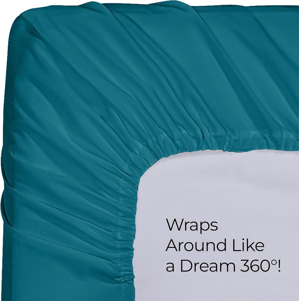 Utopia Bedding Queen Fitted Sheet - Soft Microfiber with Deep Pockets - Fade Resistant | Denim Blue