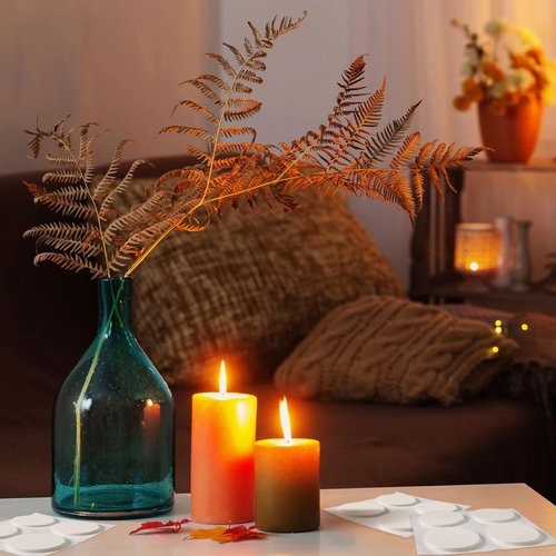 Geyee Candle Grips - 24 Pcs Adhesive Snugger Holders for Taper Candles | Perfect for Weddings & Holidays