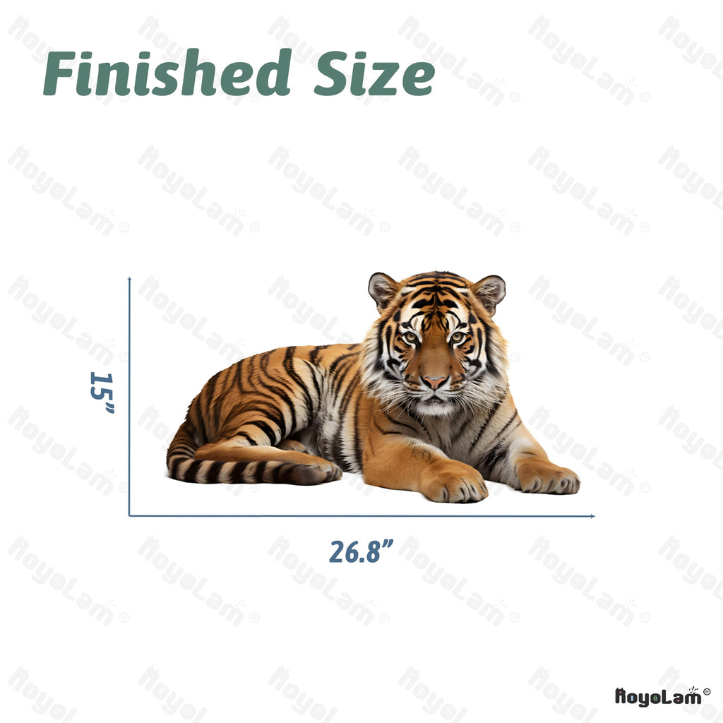RoyoLam Lifelike Lying Tiger Wall Decal Nursery Jungle Animal Wall Sticker Removable Peel and Stick Wall Art Decor for Kid Baby Classroom Preschool Living Room Playroom Bedroom School